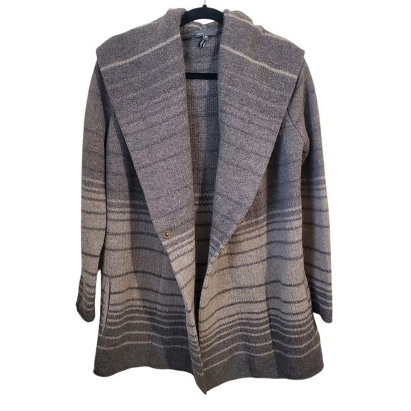 VINCE Sophie Striped Hooded Blanket Cardigan as seen on Scarlet Johannson XS - Picture 5 of 16